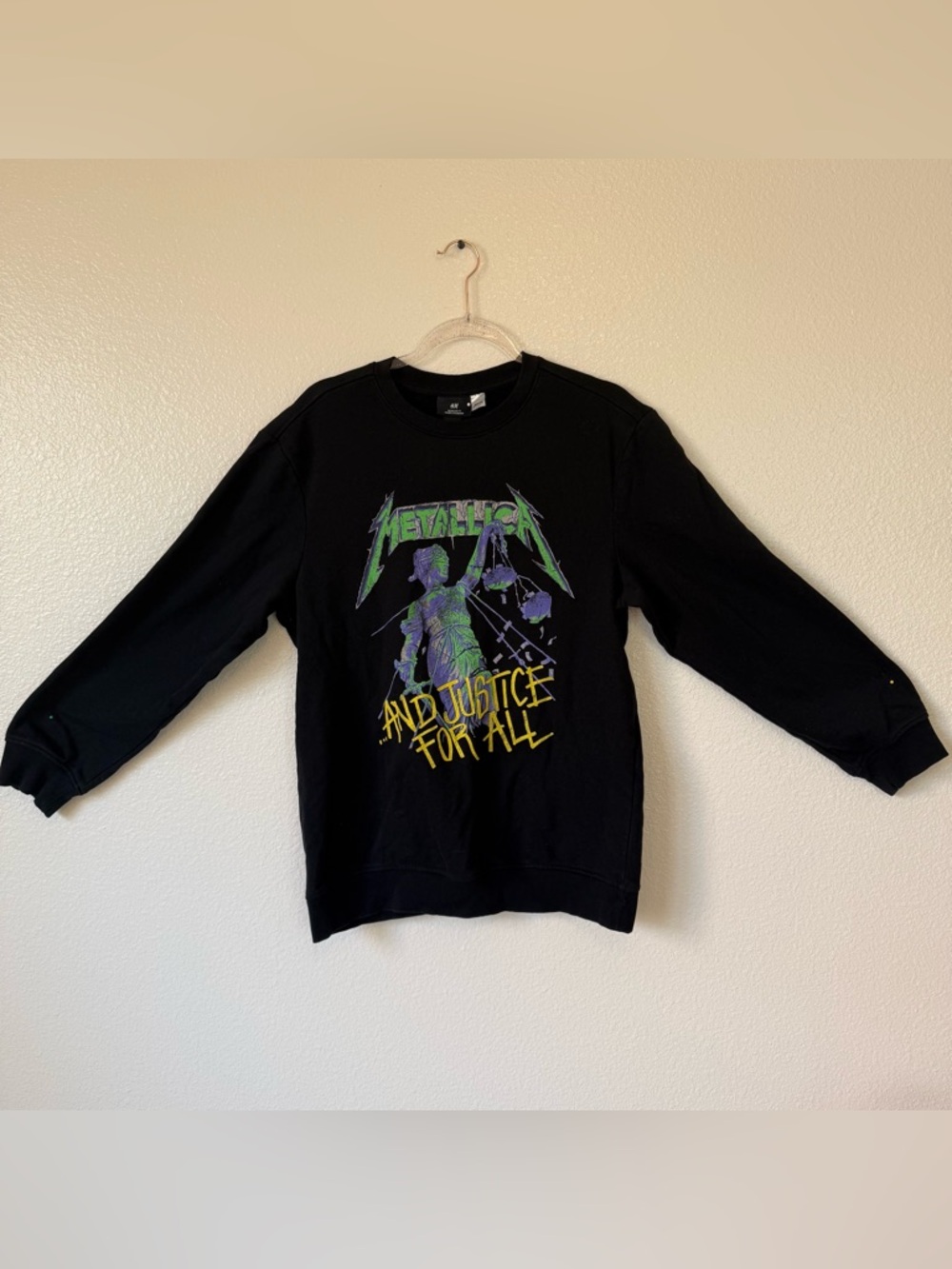 H&M Black Metallica "...And Justice for All" Graphic Sweatshirt